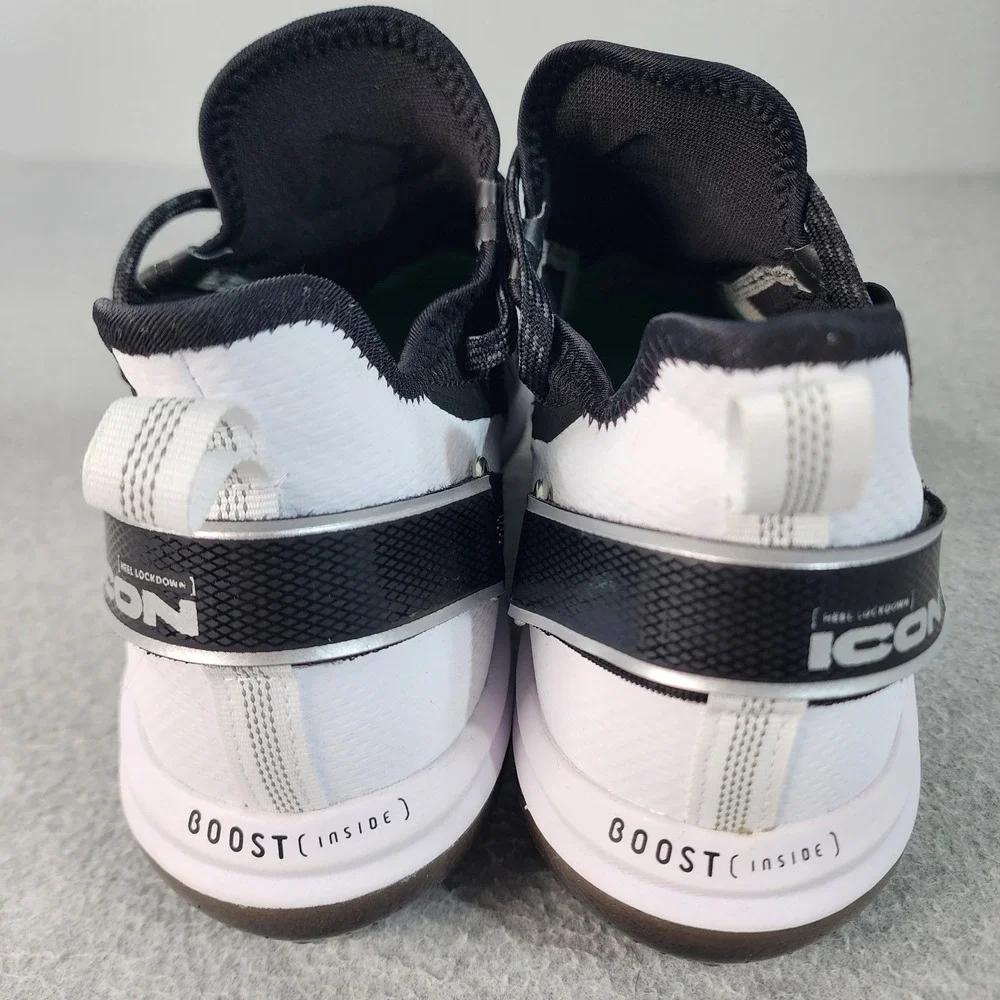 Adidas Icon 7 Boost Baseball Metal Cleats Mens Size 15 Black White Silver FY4178